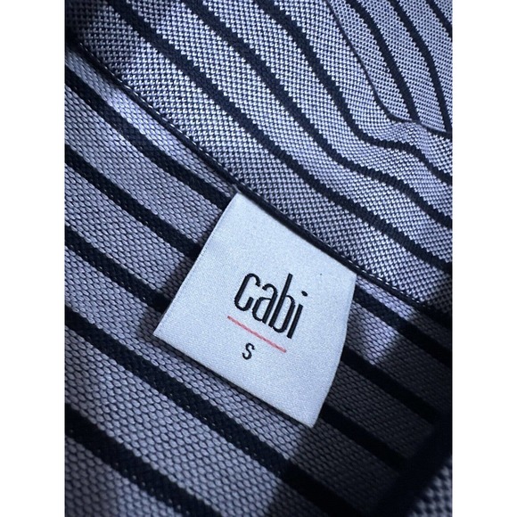 Cabi Small Women Striped Car Coat #5474 Med Length Jacket Button Up 7-4 - Picture 5 of 9